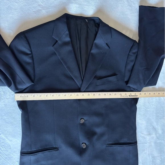 Joseph Abboud Mens Wool Blazer Suit Double Vent Lined Navy Size 40R Wool - Picture 8 of 15